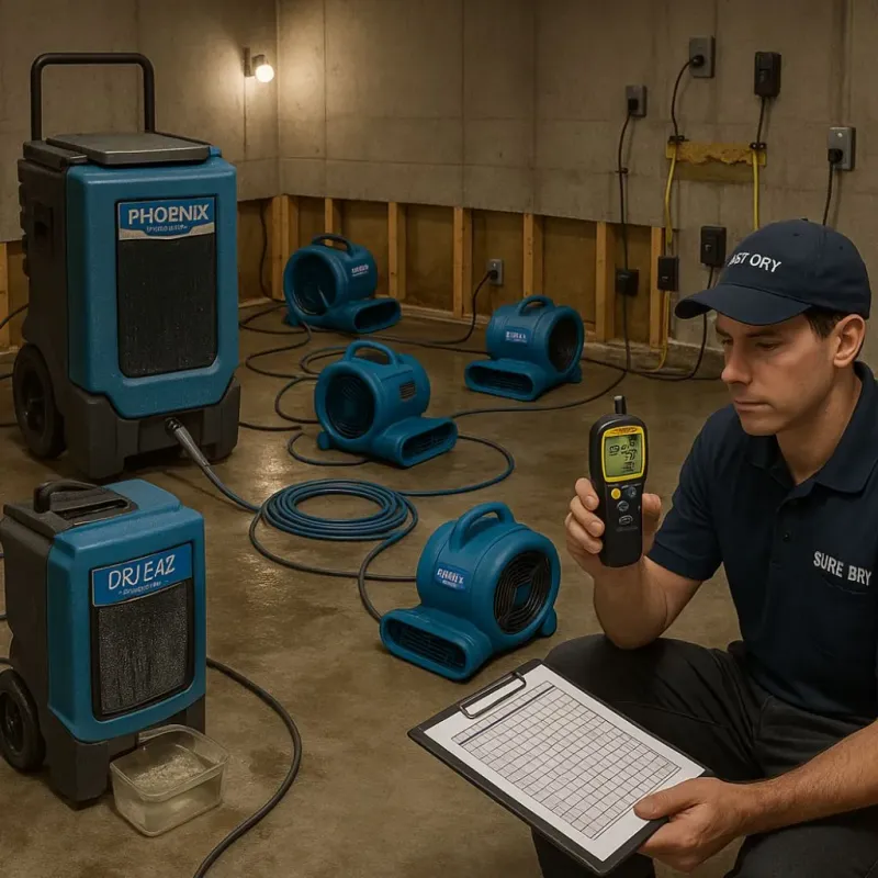 Structural Drying and Dehumidification process in Monticello, IL